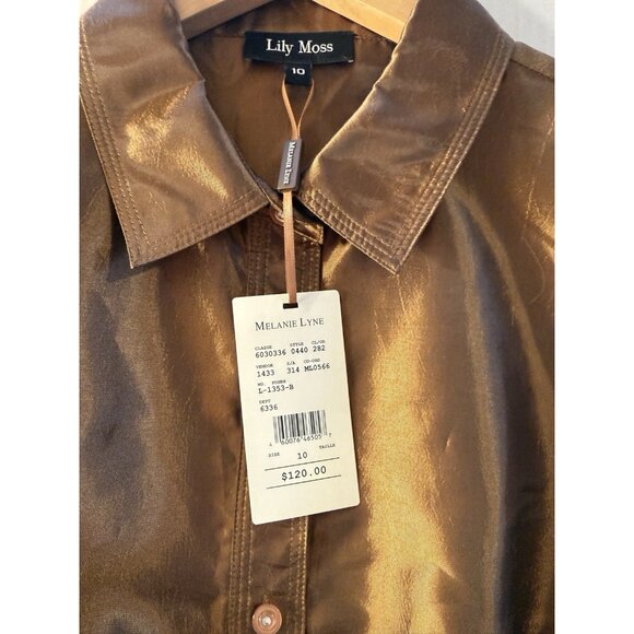 Lily Moss Melanie Lyne Blouse Buttons Sz 10 Work Casual - Picture 6 of 9